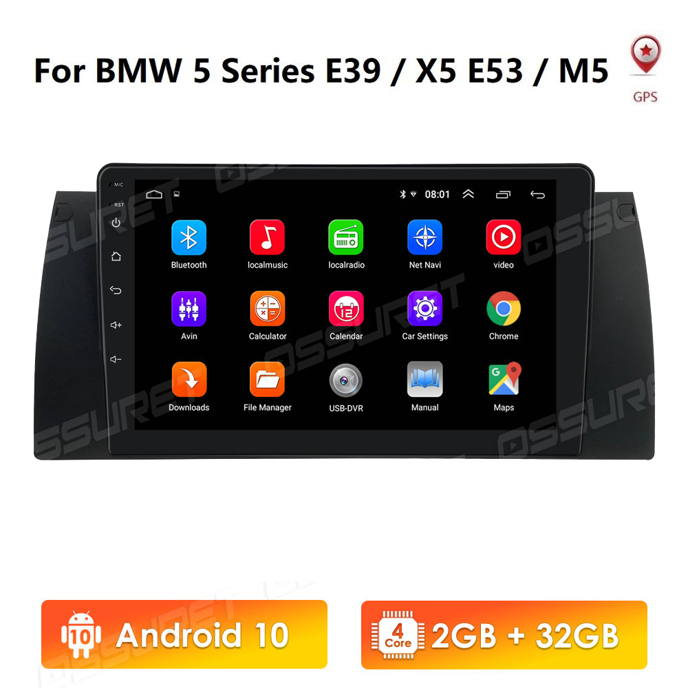 4G Android 10 Car Radio Multimedia Video Player for BMW 5 E39 E53 X5 1995-2001 2002 2003 2004 2005 2006 Navigation GPS 2 din