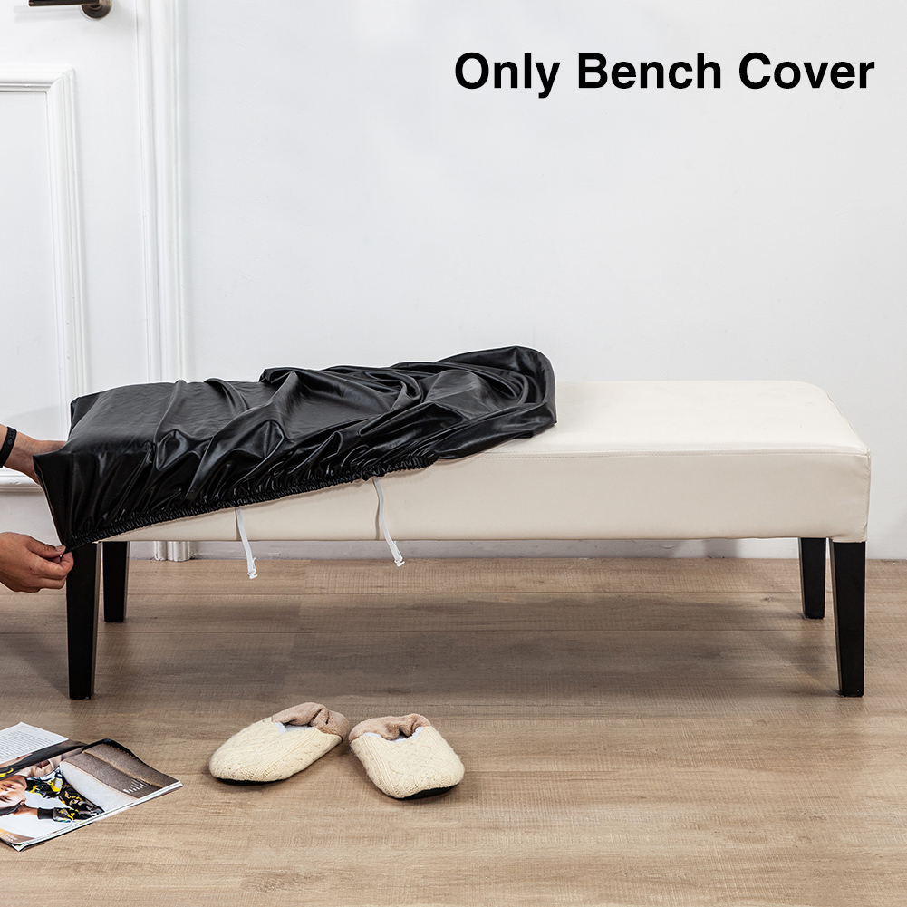 Soft Stretch Chair Furniture Protector Waterproof Bedroom Bench Cover Dining Room Home Decor PU Leather Slipcover Stylish