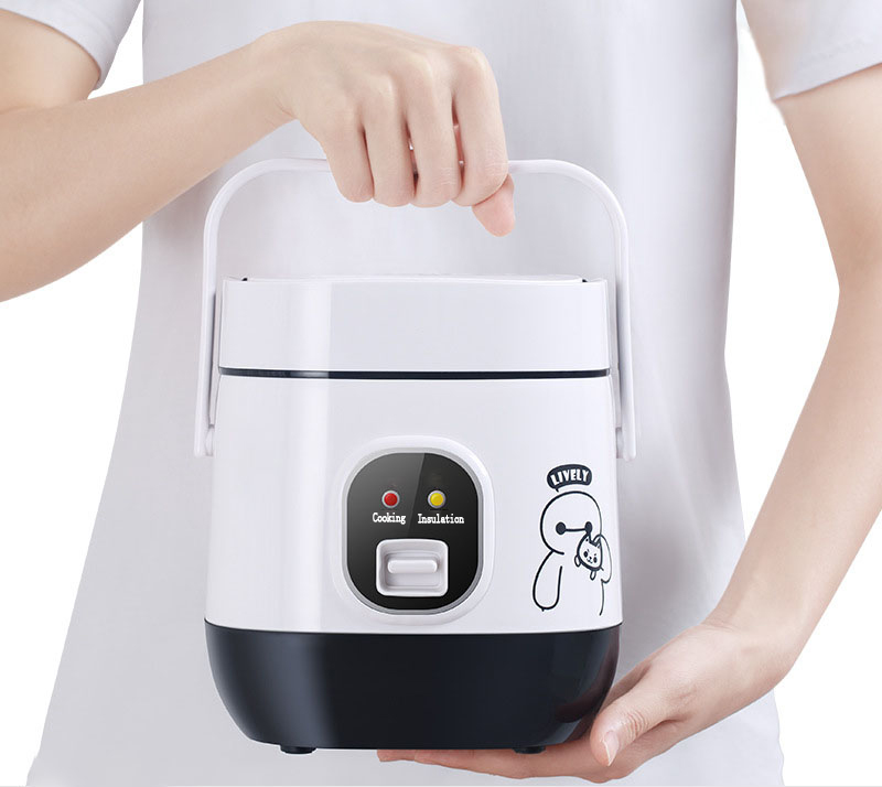 1.2L Portable Mini Electric Rice Cooker 2 Layers Heating Food Steamer Multifunction Meal Cooking Pot Lunch Box Cooking Machine