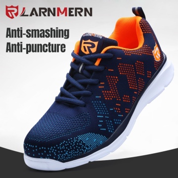 LARNMERN Mens Safety Shoes Steel Toe Work Boots For Men Anti-smashing Puncture Proof Construction Reflcetive Fashion Sneaker