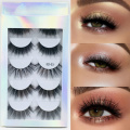 5 Pairs Fluffy 5D Mink Eyelashes Natural False Eyelashes Long Mink Lashes Makeup Thick Dramatic Fake Lashes Eyelash Extension