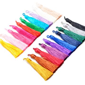 5-20Pcs Color Ice Silk Tassels Fringe Pendant DIY Craft Material Jewelry Ornaments Tassels Trim Garments Curtains Decor Tassels