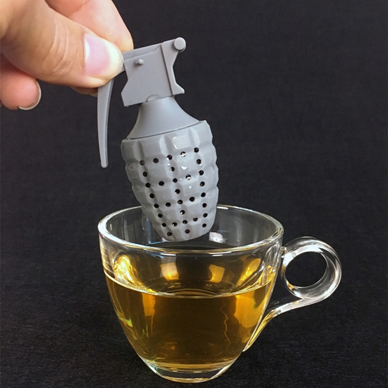 Tea Bag Food Grade Leaf Herbal Spice Filter 1 Pcs Grenade Shape Tea Infuser Strainers Creative Filter Silicone Coffee Tea Acces