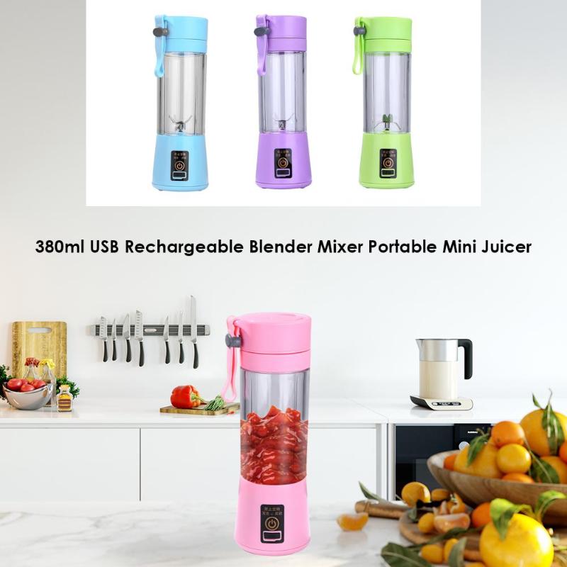 2/4/6 Blades 380ml USB Rechargeable Blender Mixer Portable Mini Juicer Juice Machine Juice Maker Fruit Vegetable Tools