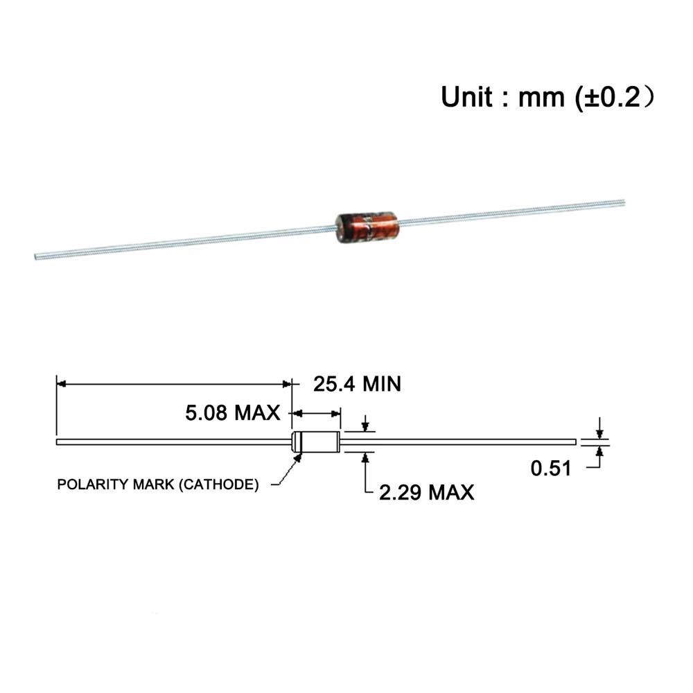 (100 Pcs) BZX55C15 BZX55C15V (1N5245B) Zener Diode 0.5W 15V DO-35 (DO-204AH) 0.5 Watt 15 Volt IN5245B 1N5245