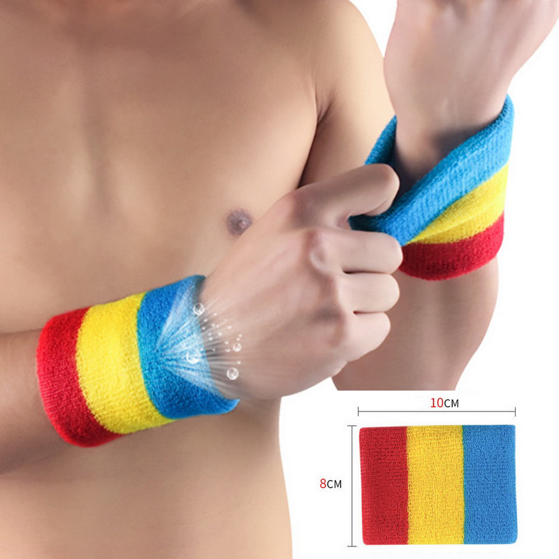 Elastic Towel Stripe Head Sweatband Wristband For Tennis Running Yoga Wrist Brace Sweat Band Fitness Basketball Sports Headband