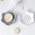 Creative Petal Soap Dish Bathroom Silicone Drain Soap Tray Toilet Simple Drain Soap Rack Bathroom Storage Box