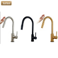 XOXO Touch Kitchen faucet Pull Out Cold and Hot mixer tap Black Gold water Single Holder faucet kitchen sink faucet 1348-1