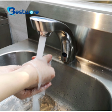 Safe auto-sensing touchless sink faucet