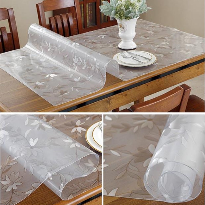 Thickened 1.5mm transparent cosmos PVC tablecloth waterproof table cover oil-proof kitchen custom soft glass protection mat