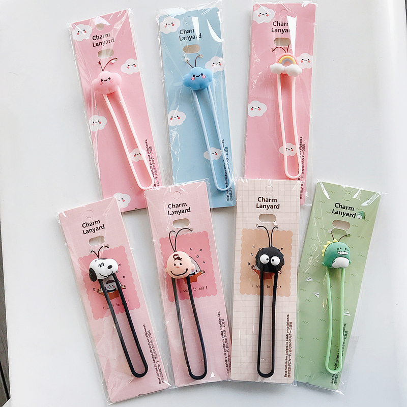 Funny Cute Cloud Hand Strap For Mobile Phone Case For Airpods Case Cartoon Dirty Silicone Short Rope Multifunction Charm Lanyard