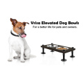 Freestanding Pet Food Bowls with Wood Panel