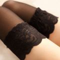 Womens Sexy Sheer Lace Top Patchwork Over Knee Thigh High Stockings Solid Color