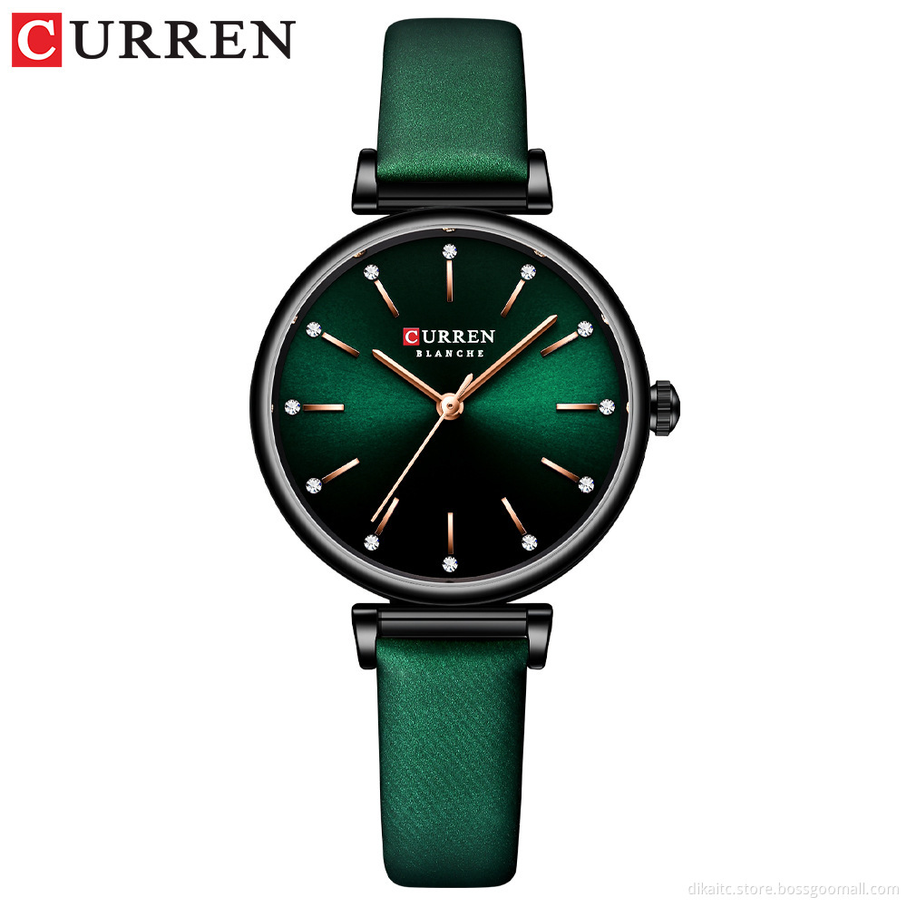 CURREN 9081 Fashion Rhinestones Dial Retro Charming Watch