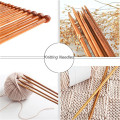 36pcs Bamboo Knitting Needles Set Mix 2.0mm to 10.0mm 25cm 35cm Straight Single Point Yarn Weave Knitting Needles Hook Kit