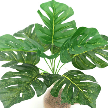 Simulation Artificial Fake Turtle Back Leaves Green Silk Plants With Pot Foliage Bush For Home Wedding Decoration Party Supplies