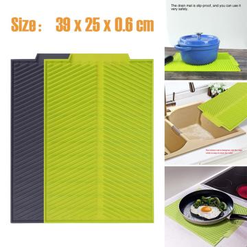 Silicone Square Dish Drying Mat Heat Resistant Draining Tableware Dishwaser Durable Cushion Pad Dinnerware Table Mat Placemat