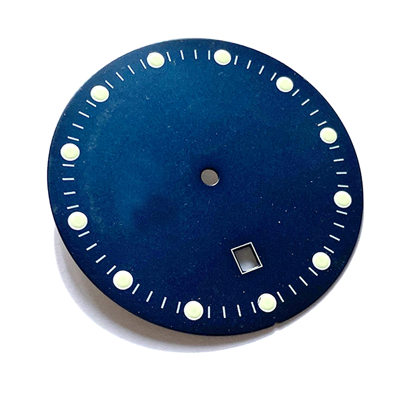 Matt dark blue painting watch dial 