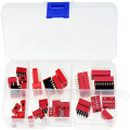 1 Set LOT Dip Switch 1 2 3 4 5 6 8 Way 2.54mm Toggle Switch Red/Blue Snap Switches Mixed Kit Each 5PCS Combination Set