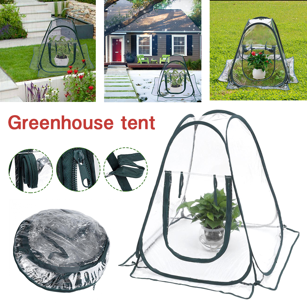 Portable Folding Mini Transparent Garden Plant Flower Cover Tent Mini Greenhouses PVC Warm Room Garden Greenhouse Pop Up Outdoor