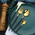 Kitchen Tableware Stainless Steel Cutlery Fork Spoons Knives Cutlery Set Black Gold Stainless Steel Flatware Set Free Shipping