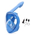 Full Face Snorkel Mask,Foldable 180 Degree Panoramic View Snorkel Mask,Anti-Fog Anti-Leak Design For Kids,Blue XS