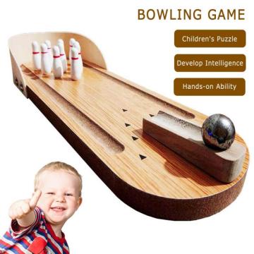 Bowling Game Toy New Wooden Mini Desktop Bowling Game Toy Set Fun Indoor Parent-Child Interactive Table Game House Sport Game