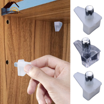 Myhomera 60Pcs Shelf Studs Pegs with Metal Pin Shelves Support Seperator Fixed Cabinet Cupboard Wooden Furniture Bracket Holder