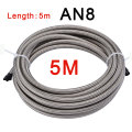 Length 5M AN3 AN4 AN6 AN8 AN10 Racing Hose 304 Stainless Steel Braided PTFE Brake Hose Fuel Oil Line Oil Cooler Hose Pipe