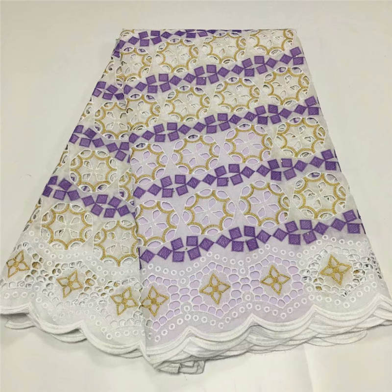 /AQP) NEW African Lace Fabric 2021 High Quality Punch Cotton Fabric Swiss voile Lace in switzerland For Dress 5Yards/Lot! (30