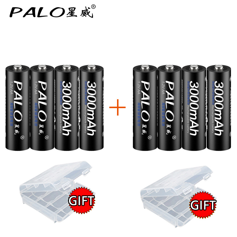 PALO 1.2V AA Rechargeble Battery 3000mah Ni-mh AA Battery Rechargeable For Flashlight Battery AA