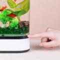 Xiaomi mijia Geometry Mini Lazy Fish Tank USB Charging Self-cleaning Aquarium with 7 Colors LED Light Home office Aquarium