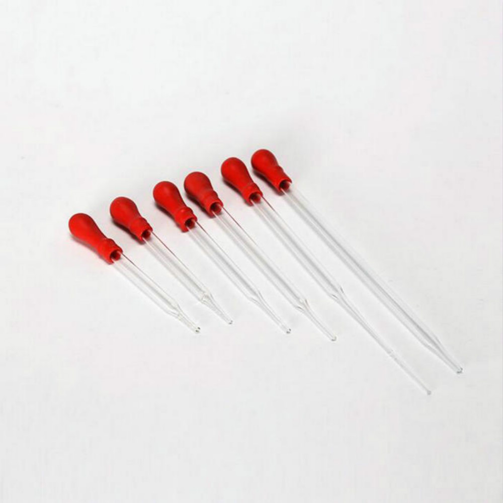 10pcs/lot Length 90 to 300mm Ungraduated All Size Available Glass Dropper Pipet transfer Pipette with red rubber head
