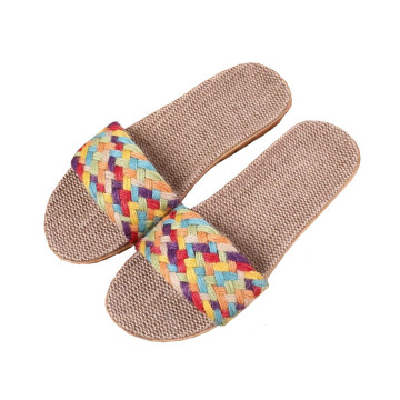 Suihyung Women Men Summer Home Slippers Indoor Shoes 2021 New Casual Flax Slides Belt Linen Slippers Ladies Flip Flops Sandals