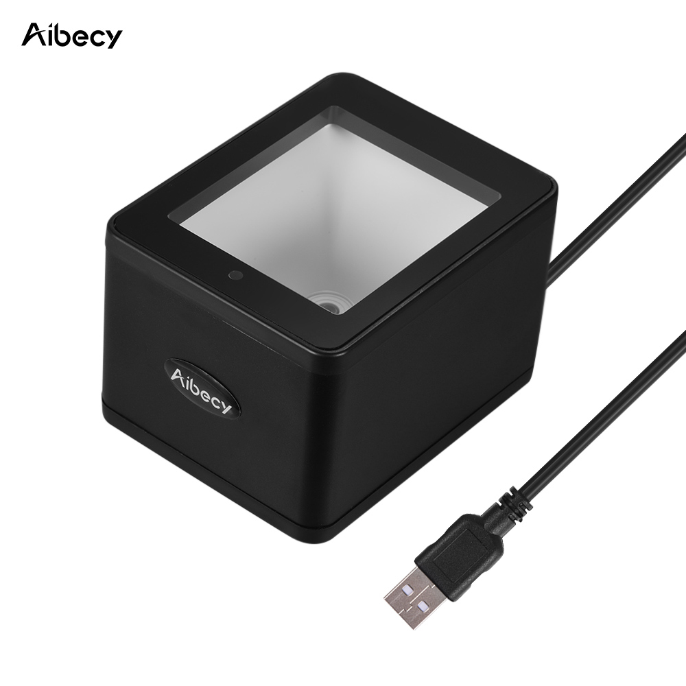 Aibecy YHD-9800 Desktop 1D/2D/QR Barcode Scanner USB Wired Bar Code Reader CMOS Image Hand-Free for Mobile Payment for POS shop
