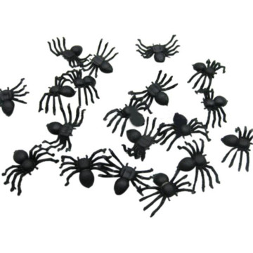 2021 Halloween Decorative 20 PC Happy Halloween Plastic Black Spider Joking Toys Decoration Realistic free shipping A25