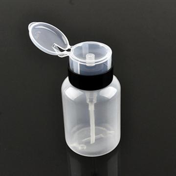 Portable 210ml Travel Cosmetics Bottle Empty Clear Pump Dispenser Plastic Bottle For Polish Remover Alcohol Liquid Oil Nail Art