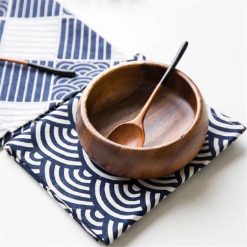 Home Background Cotton Linen Cloth Table Napkin Plaid Fan-Shaped Printed Retro Style Napkin Decoration Napkins