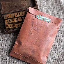 20 Pcs/Set Retro Style Brown Kraft Paper Envelope Postcard Invitation Letter Stationery Paper Bag Vintage Air Mail Gift Envelope