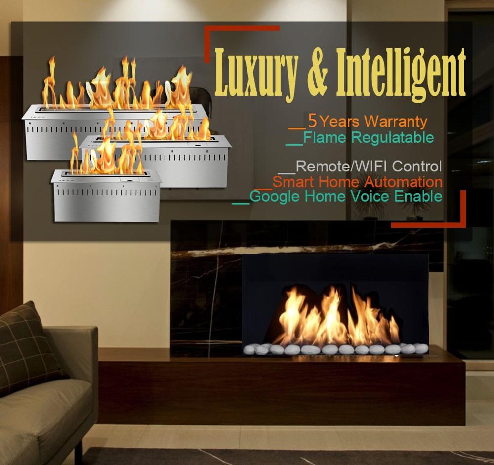 Inno-Fire 30 inch ethanol burner insert mounted fireplace wall