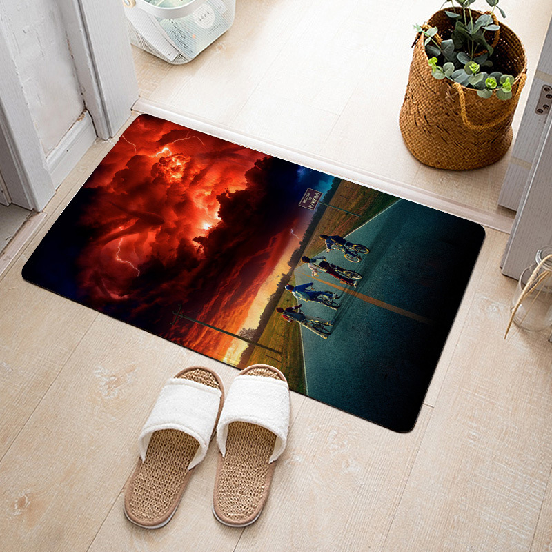 80x120cm Anime Stranger Things Big Door Mat Floor Carpet Rug Home Hotel Living Room Bedroom Anti Slip