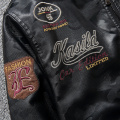 New MA1 Men Leather Jacket Embroidered Outwear Pilot Flight Slim Fit Jackets Autumn Winter Fleece Jacket Warm Motorcycle Coats