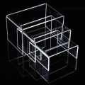 Acrylic Display Risers 3 Size Steps Acrylic Display Stand Anti-Corrosion Clear Showcase Display Shelf for Figure Collection