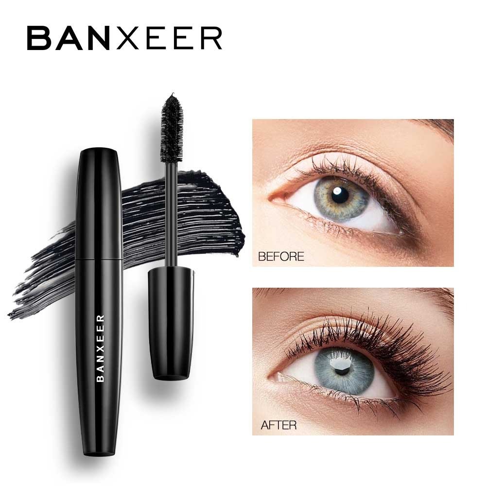 BANXEER 13ml Eyes Makeup Mascara 4D Silk Fiber Lash Mascara Waterproof Rimel 3d Mascara Extension Thick Long Curling Eyelash