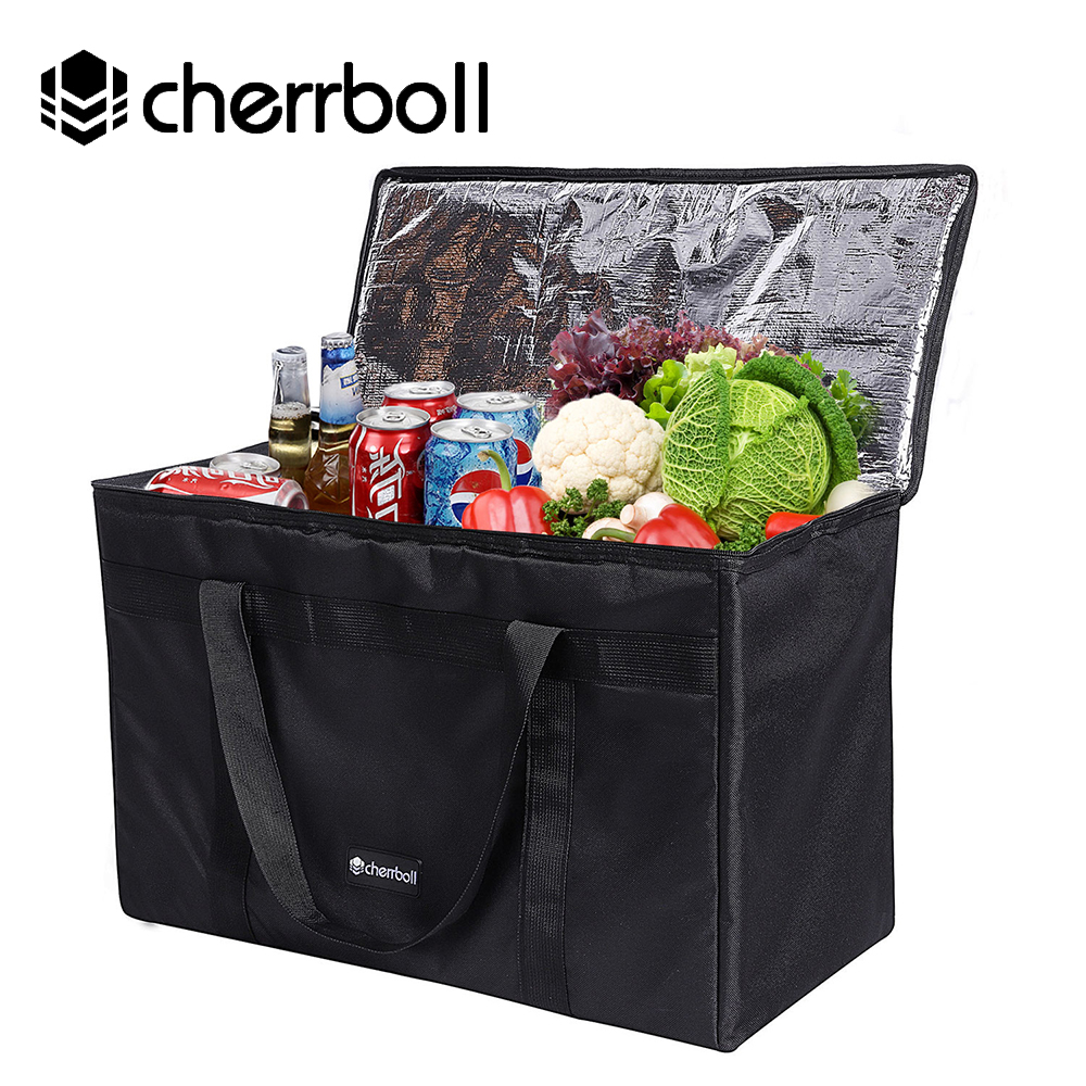 Cherrboll Extra Large Size Ice Pack For All Seasons Reusable Grocery Shopping Box Bags Large Food Cooler Box Bags (35*29*58cm )