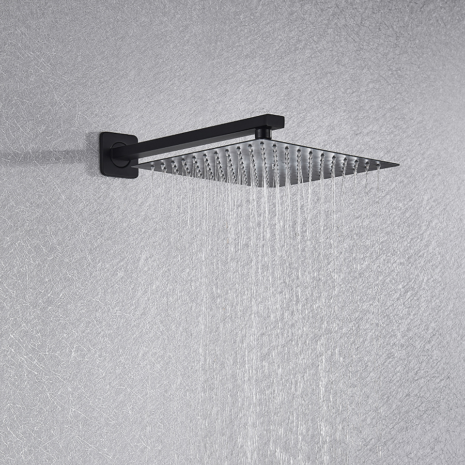 Uythner Matte Black Shower Faucets Set Rainfall Shower Faucet Wall Mounted Shower Set Bathtub Shower Mixer Bath Shower Set
