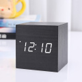 Mini Wood Sounds Control Clock New Modern Wood Digital LED Desk Alarm Clock Bedside Table Clock Calendar Table Decor