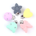 TYRY.HU 50 PCS Silicone Teether Clips Round Bear Star DIY Baby Pacifier Dummy Chain Holder Soother Nursing Jewelry Toy Clips