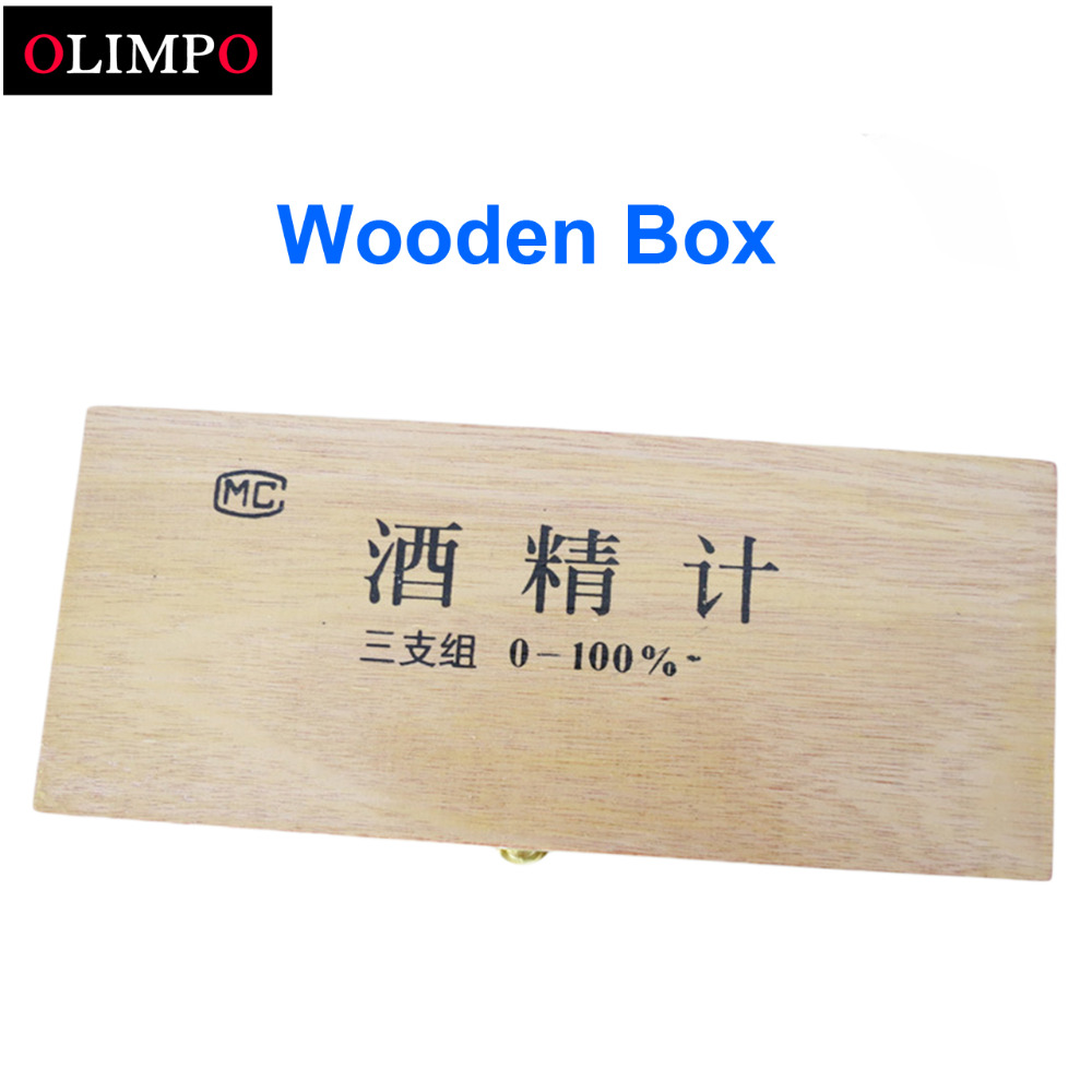 Alcoholometer Alcohol Meter Meter Measuring Alcohol Instrument Concentration Meter Whisky Vodka with Wooden box