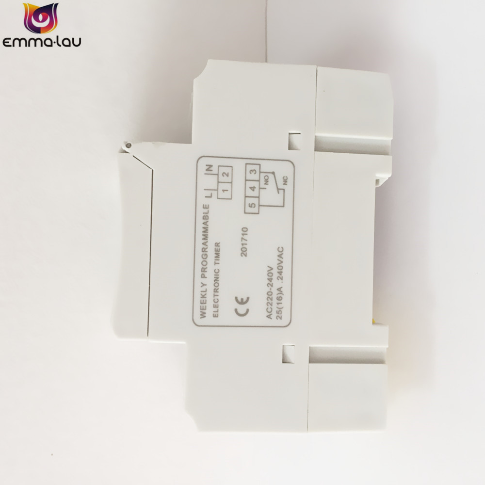 220V 110V 24V 12V Weekly 7Days Programmable Electronic Timer Digital LCD AC DC Auto On/Off Relay DIN Rail Time Switch THC15A